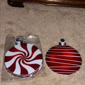 Red and White Holiday Flat Hanging Ornaments!